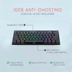 TECLADO REDRAGON HORUS MINI K632 PRO RGB WIRELESS - tienda online