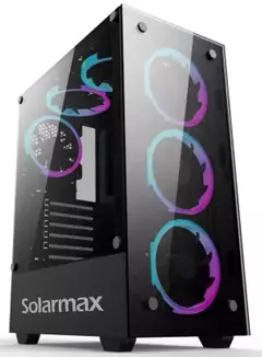 GABINETE SOLARMAX CM-5901 TG 6FAN RGB NEGRO - comprar online