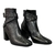 Imagem do BOTA FIVELA CANO BAIXO PRETO EM COURO