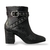 BOTA FIVELA CANO BAIXO PRETO EM COURO - Lilies Shoes