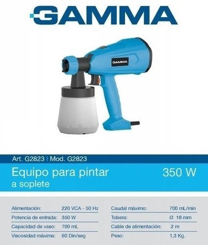 pistola de pintar gamma 350w