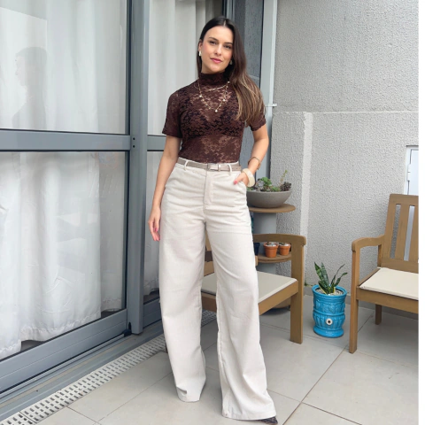 Calça Linho Bege