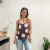Blusa Regata Marrom Poá