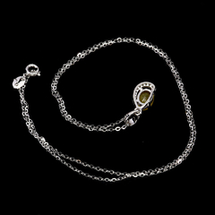 Colar De Prata 925 Safira Amarela Oval Natural 8x6mm - loja online