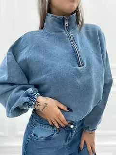 Imagen de Buzo denim medio cierre Zoe
