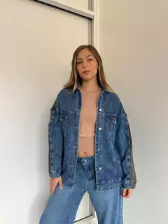 Campera de jean combinada con algodon rustico en internet