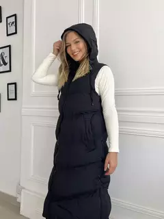 Imagen de Chaleco puffer largo con capucha