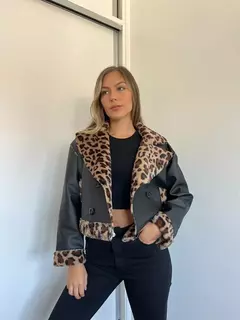 Tapado Ecocuero forrado Animal Print