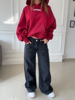 Wide leg jean con recortes Africa - comprar online