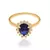 Anel folheado a ouro com zircônias e cristal 51192 - comprar online