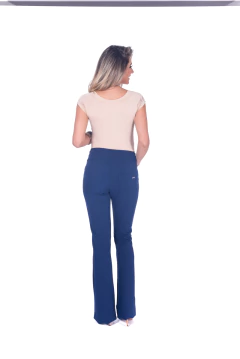Calça gestante crepe scuba flare marinho - loja online