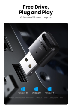 ADAPTADOR DONGLE BLUETOOTH USB PARA PC, MOUSE SEM FIO, RECEPTOR DE ÁUDIO DE MÚSICA DE TECLADO, TRANSMISSOR USB, BLUETOOTH 5.4