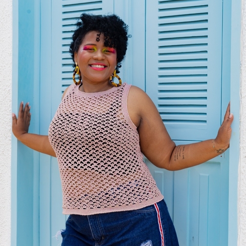 Blusa em Crochê - Rosa Seca