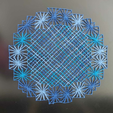 Sousplat em Renda Filé - Tons de Azul 45 cm