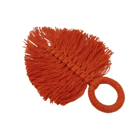 Porta Guardanapo Folha em Macramê – Laranja