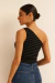 Blusa de um ombro só suplex canelado Preto - comprar online