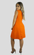 Vestido com Recortes de Malha Laranja Tamanho M na internet