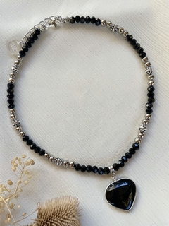 GARGANTILLA LUNA( Corazón Ágata Negra)
