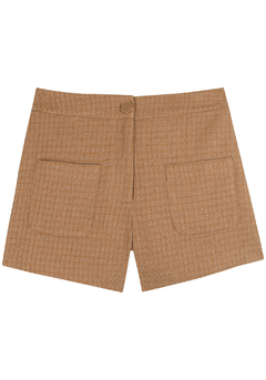 Imagem do Short Tweed Cintura Alta - Marrom