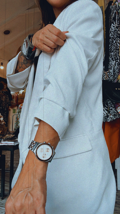 Blazer falso remangado - natural - comprar online
