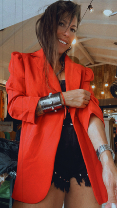 Blazer con hombreras - rojo