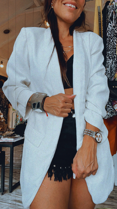 Blazer falso remangado - natural