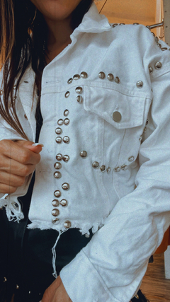 Chaqueta con tachas - blanca - comprar online