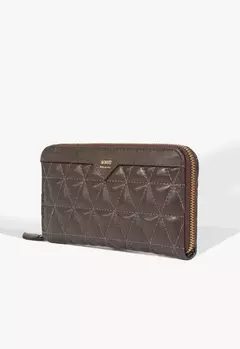 SCHUTZ Carteira Grande 944 Matelassê Marrom Escuro