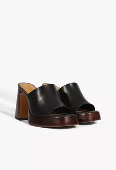 SCHUTZ Tamanco Rowan Couro Preto - comprar online