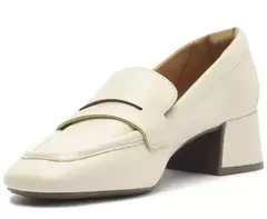 ANACAPRI Mocassim Salto Bloco Loafer Branco - Morena Shoes