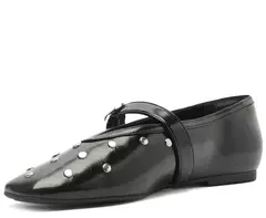 ANACAPRI Sapatilha Tira Única Tachas Preta - Morena Shoes