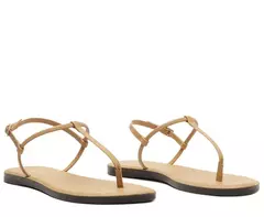 ANACAPRI Sandália Slim Monocolor Bege - comprar online