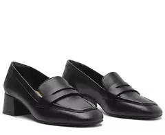 ANACAPRI Mocassim Salto Bloco Loafer Preto - comprar online