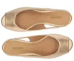 ANACAPRI Sapatilha Slingback Peep Toe Dourada na internet