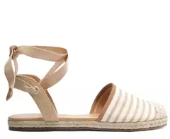ANACAPRI Sandália Espadrille CRU Amarração Natural Branca