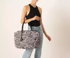 ANACAPRI Bolsa Shopping Grande Nylon Fluffy Animal Print