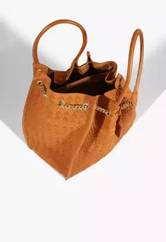 SCHUTZ Bolsa Tote Maxi Rebecca Camurça Marrom - Morena Shoes