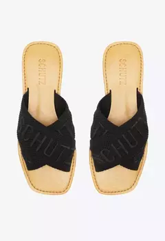 SCHUTZ Rasteira X Preta - comprar online