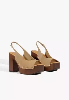 SCHUTZ Sandália Couro Rose Sling Marrom na internet