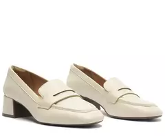 ANACAPRI Mocassim Salto Bloco Loafer Branco - comprar online