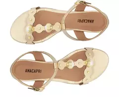 ANACAPRI Sandália Salto Bloco Minimal Doots Dourada - Morena Shoes