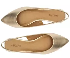 ANACAPRI Sapatilha Slingback Bico Fino Dourada - comprar online