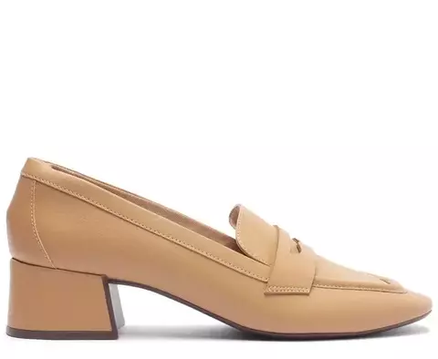 ANACAPRI Mocassim Salto Bloco Loafer Bege