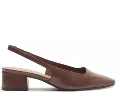 ANACAPRI Sapatilha Salto Bloco Slingback Ponta Quadrada Marrom - loja online