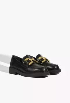 SCHUTZ Loafer Dylan Chain Couro Preto - comprar online