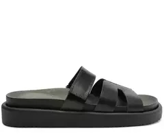 ANACAPRI Papete Tira H May Monocolor Couro Preta - comprar online