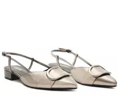 ANACAPRI Sapatilha Slingback Fivela Mono Prata Grafite 37 - comprar online