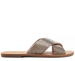 ANACAPRI Rasteira Nude Tiras Cruzadas Glam A - Morena Shoes