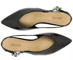 ANACAPRI Sapatilha Slingback Salto Bloco Verniz Preta na internet