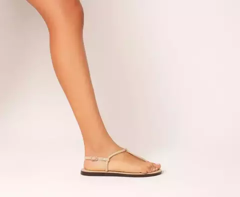 ANACAPRI Sandália Slim Monocolor Bege